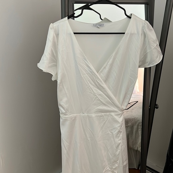 Baltic Born White Silk Wrap Dress - Picture 1 of 2